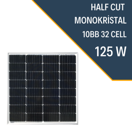 LEXRON 125W HALF CUT MONOKRİSTAL GÜNEŞ PANELİ