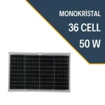 LEXRON 50W MONOKRİSTAL GÜNEŞ PANELİ