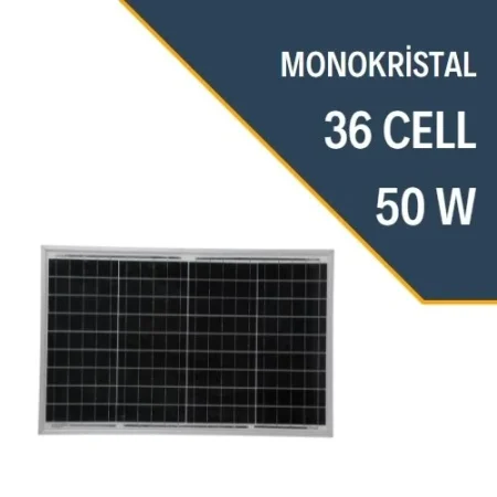 LEXRON 50W MONOKRİSTAL GÜNEŞ PANELİ